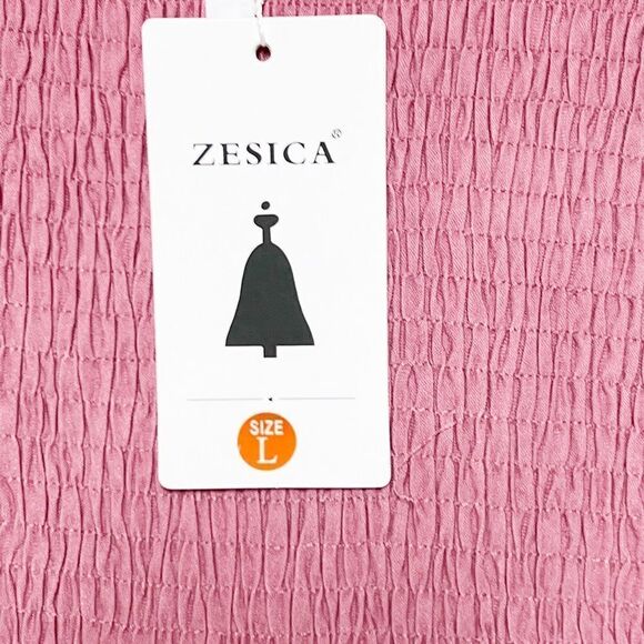 NWT Zesica Rose Long Sleeve Smocked Tiered Ruffle Peasant Dress Sz M (L) - Picture 4 of 4